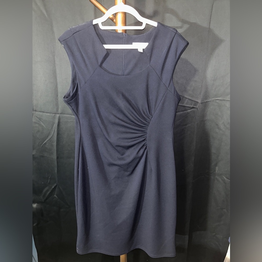 Shelby & Palmer Womens Navy Blue Sleeveless Sheath Dress Size 16
